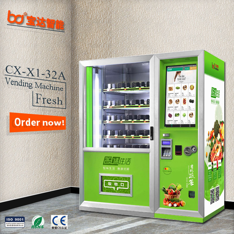 Vegetable Salad vending machine with touch screen elevator