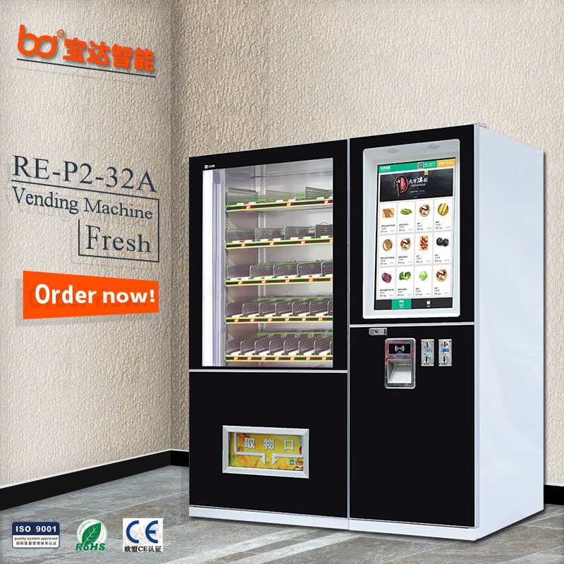 Elevator egg sandwich vending machine with touch screen